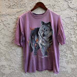 Vintage Howling Wolf Nature Graphic T-Shirt Wildlife Outdoors XL